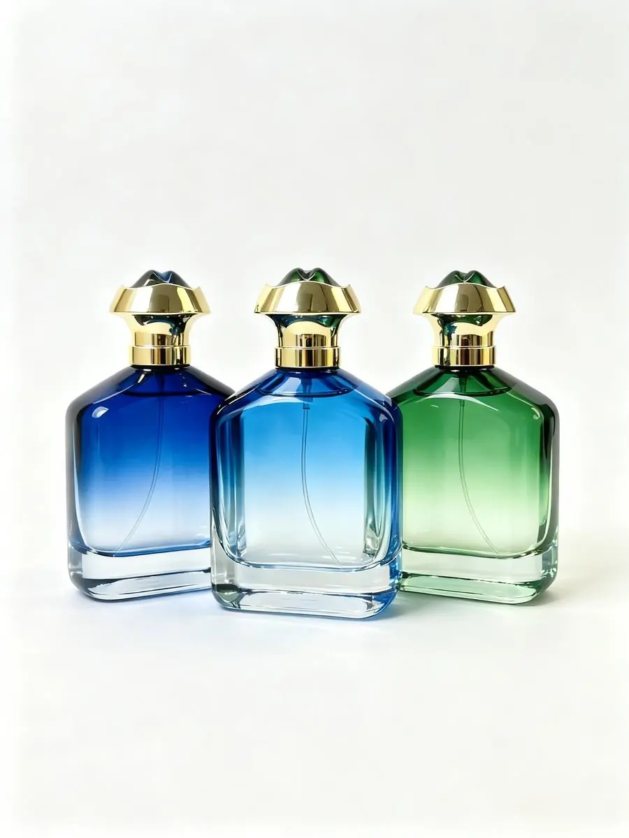 Custom crystal perfume bottles in colour gradient